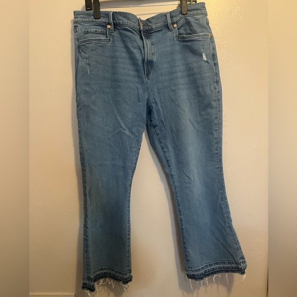 LOFT Blue Flare Crop Jeans - Picture 2 of 13